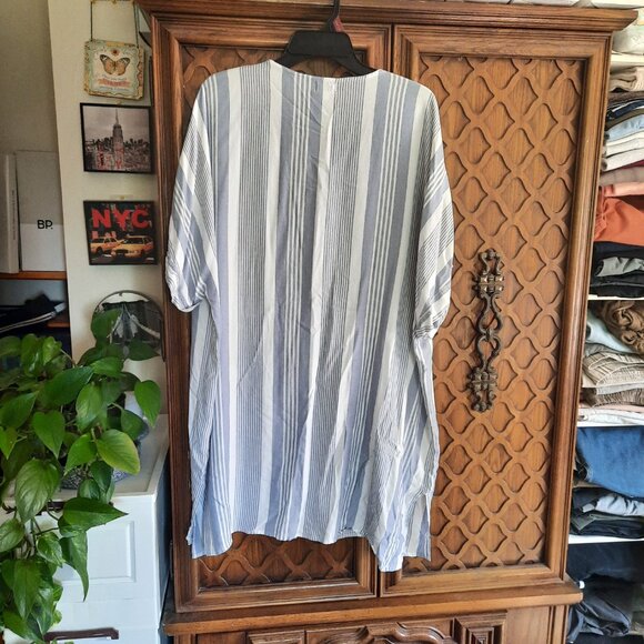 Mud Pie Beach Striped Slouchy Swim Coverup Tunic  - Size M - Picture 8 of 14